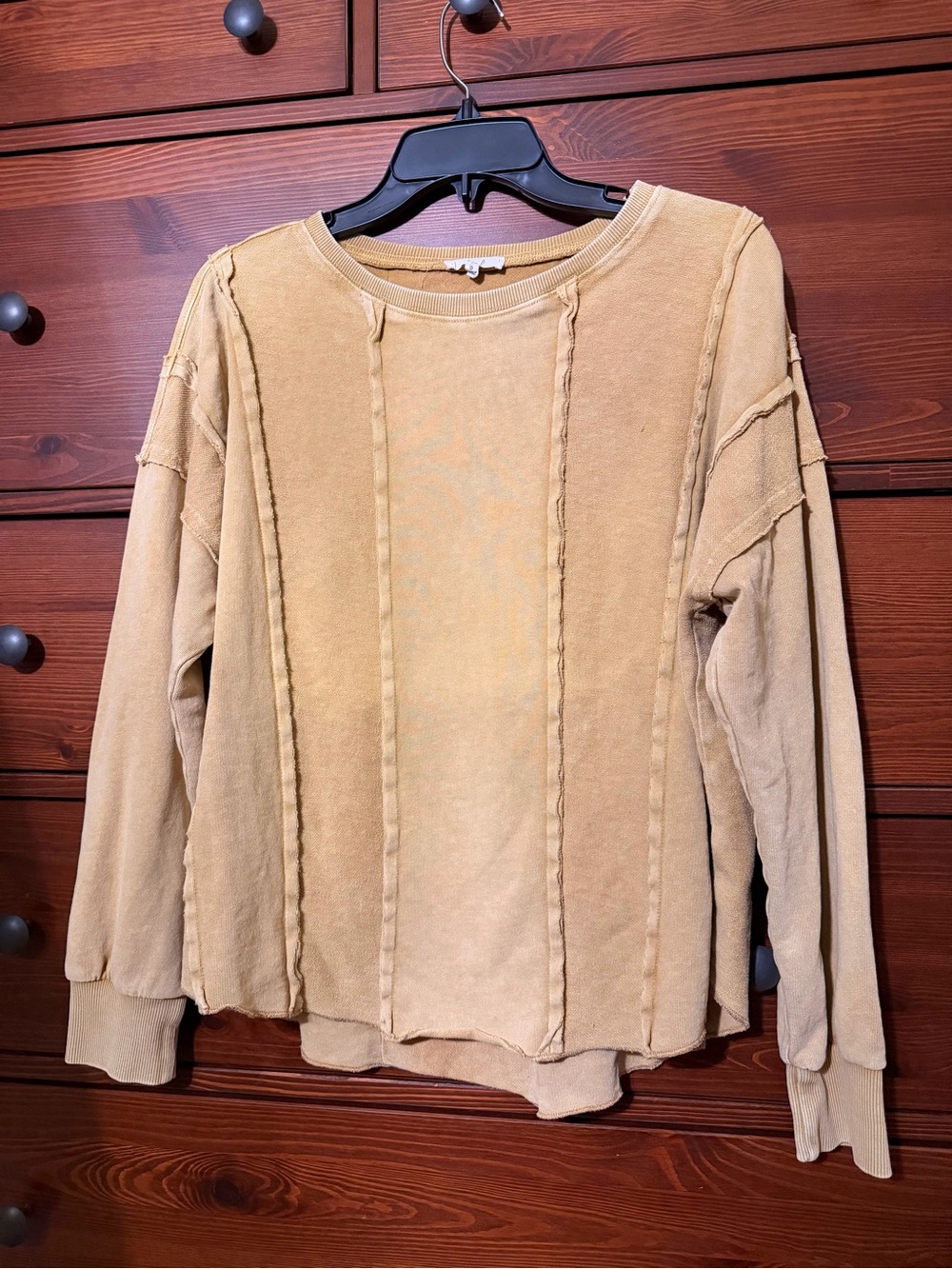 Easel Comfort Country Caramel Mineral Wash Tunic Top Small